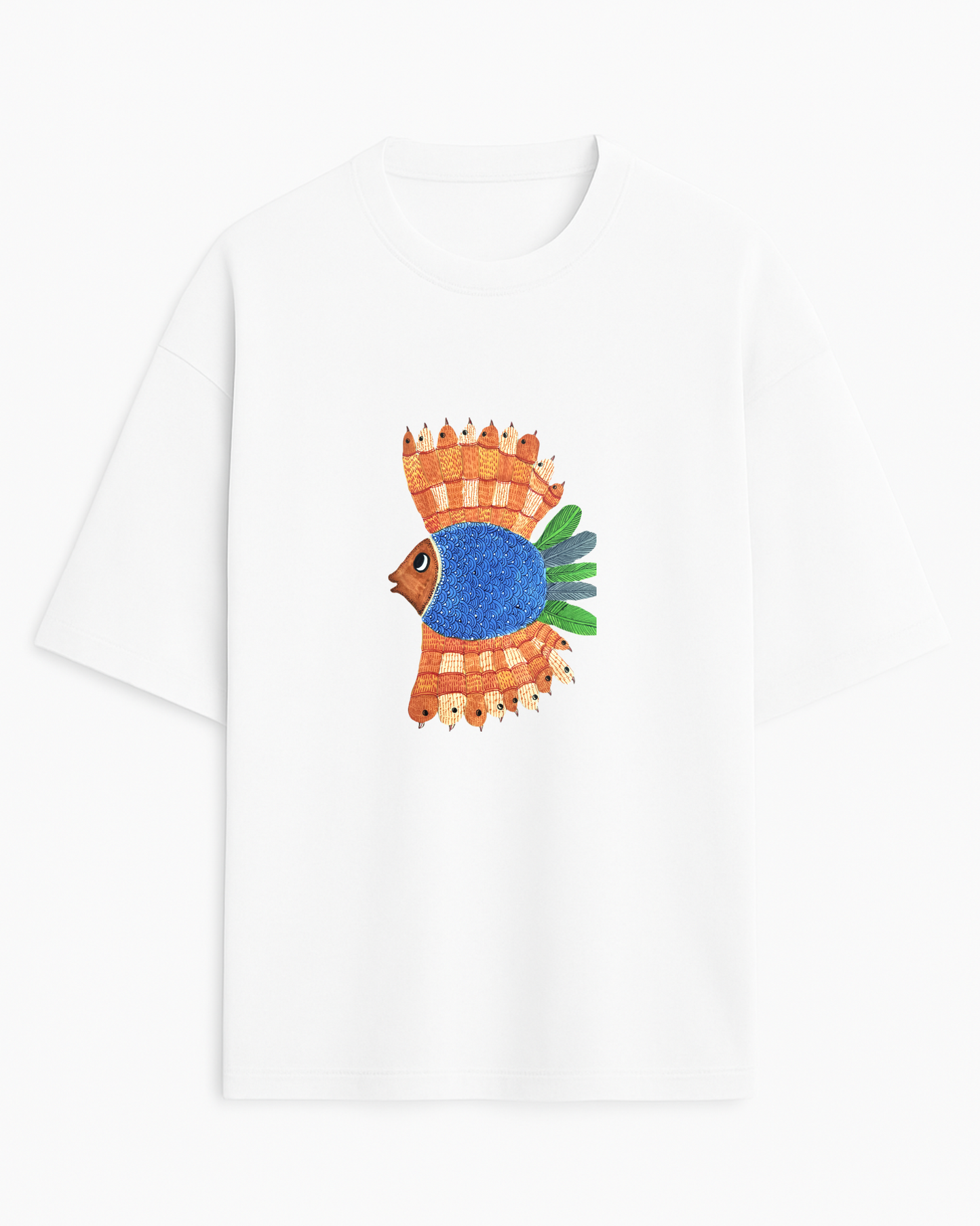 "Matsya Muse" – Madhubani (Unisex Terry Oversized Tee)