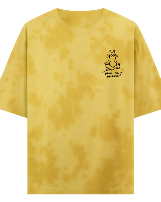 Tie and dye Paws (Embroidered Unisex Tie Dye Oversized T-Shirt)
