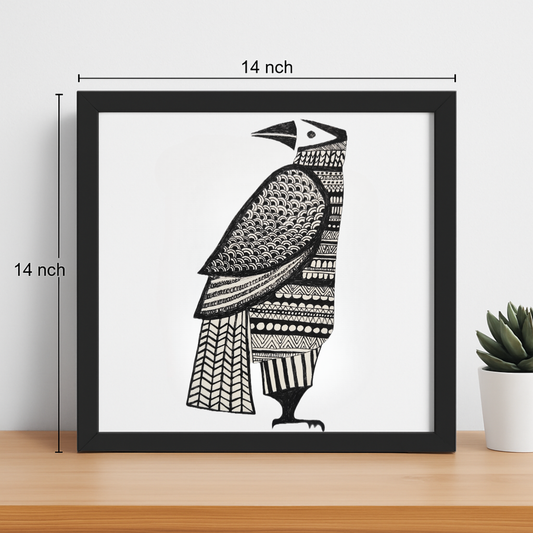 Tribal Raven Art Print (Framed)