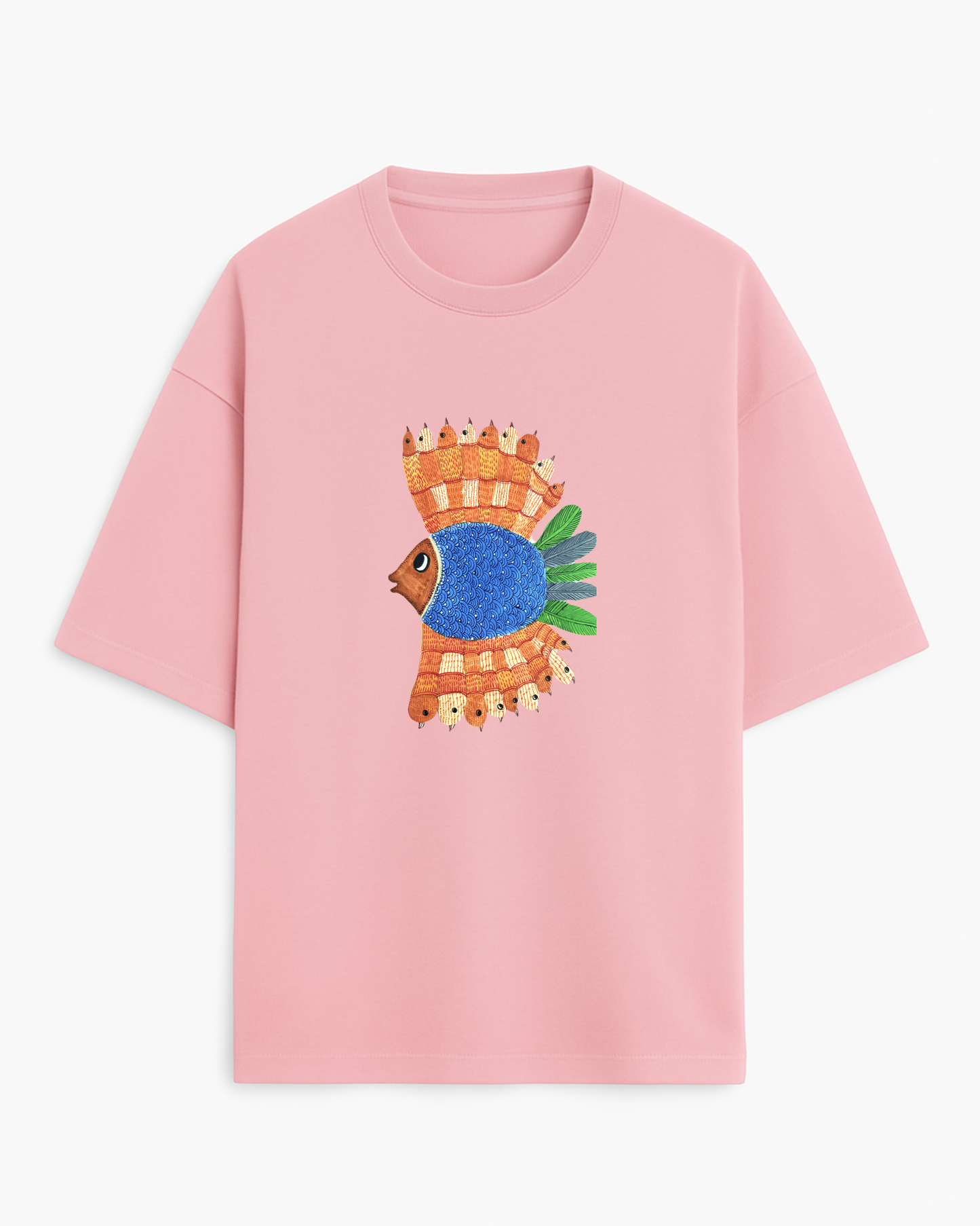 "Matsya Muse" – Madhubani (Unisex Terry Oversized Tee)