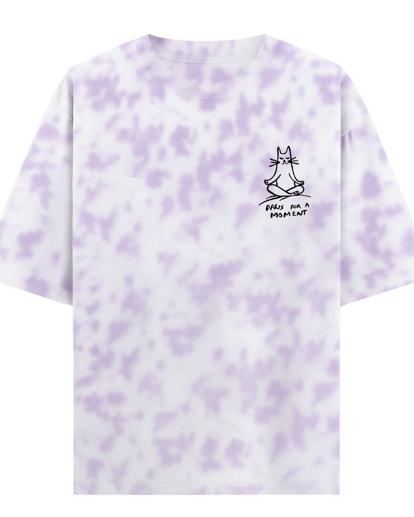 Tie and dye Paws (Embroidered Unisex Tie Dye Oversized T-Shirt)