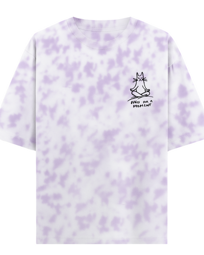 Tie and dye Paws (Embroidered Unisex Tie Dye Oversized T-Shirt)