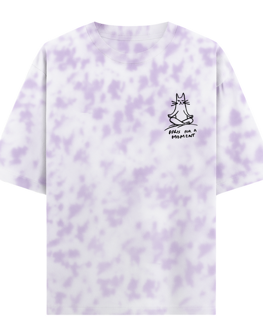 Tie and dye Paws (Embroidered Unisex Tie Dye Oversized T-Shirt)