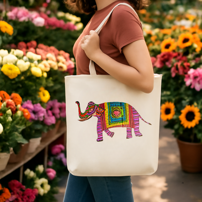 Haathi On The Go – Madhubani Tote