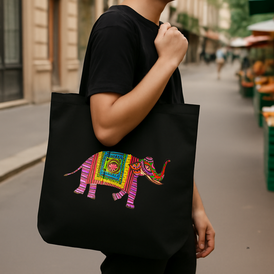 Haathi On The Go – Madhubani Tote