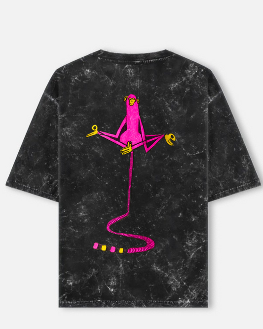 Monkey Mind, Still Vibe (Unisex Acid Washed Oversized Tee)