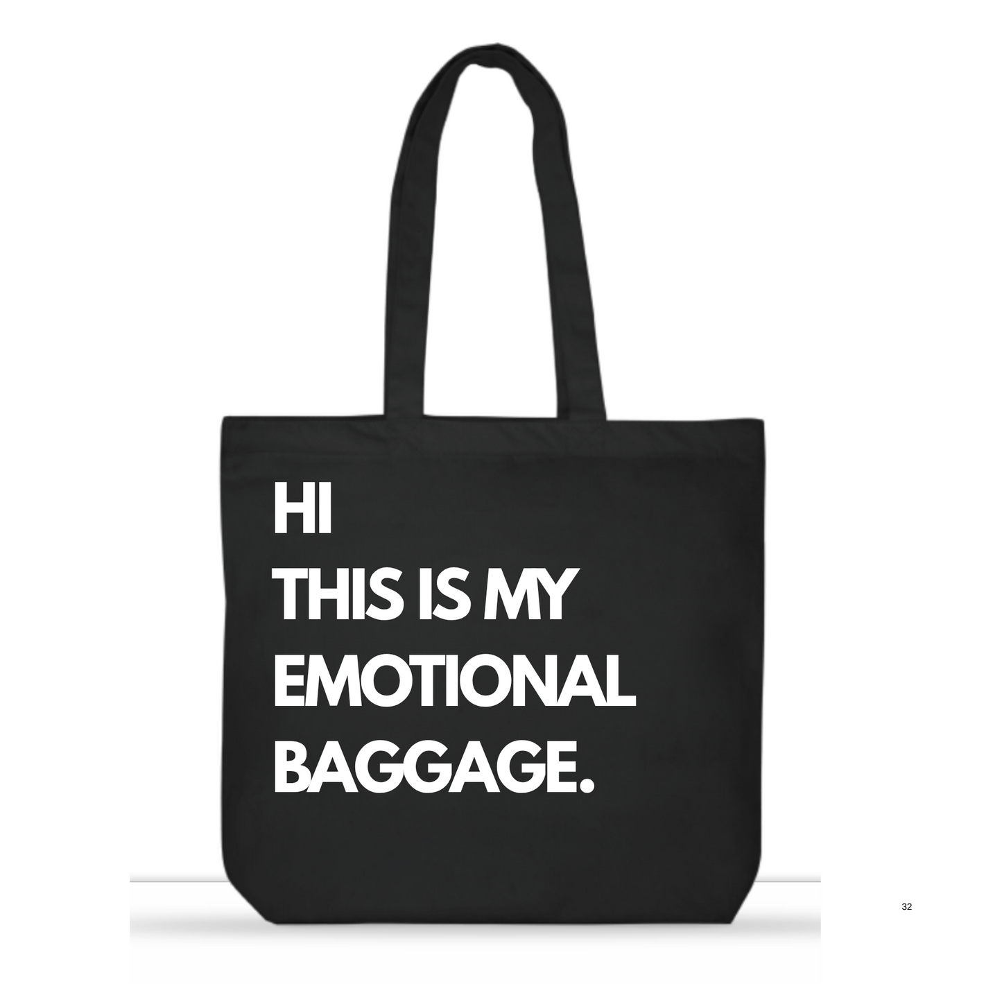 Emotional Baggage-Tote Bag Zipper(Black)