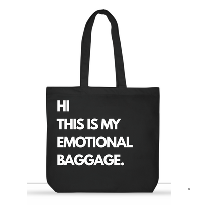 Emotional Baggage-Tote Bag Zipper(Black)