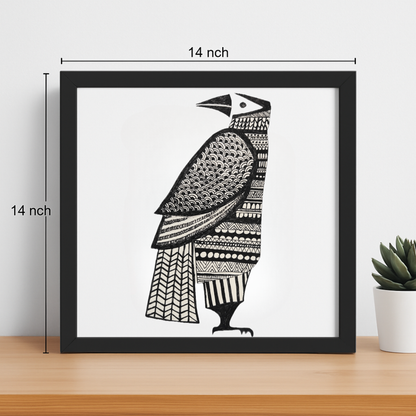 Tribal Raven Art Print (Framed)