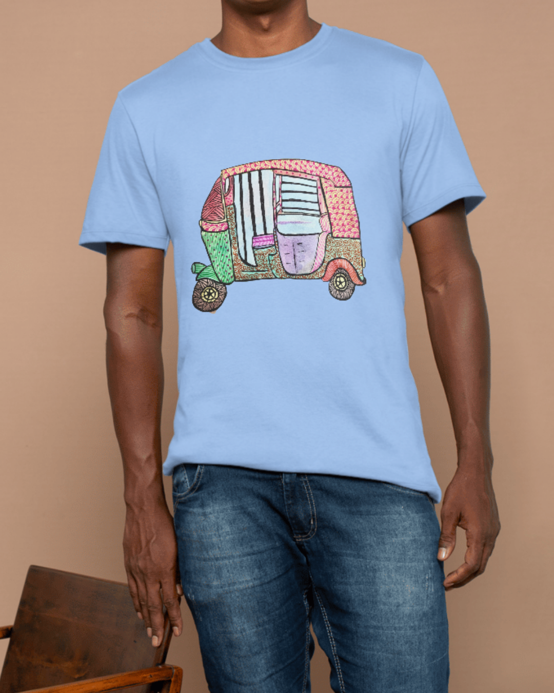 Auto Vibe: Madhubani on the Move (Unisex Terry Oversized Tee)