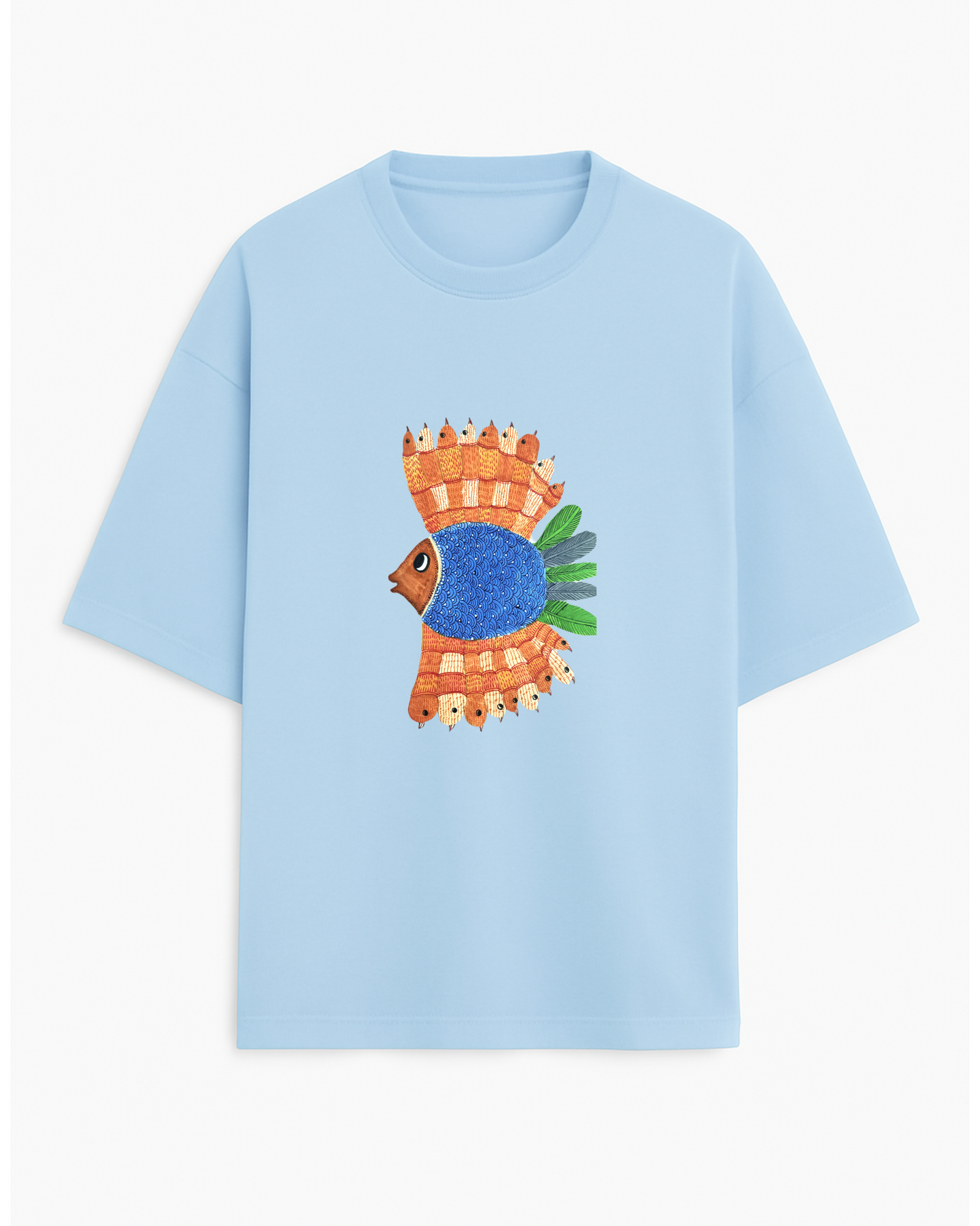 "Matsya Muse" – Madhubani (Unisex Terry Oversized Tee)