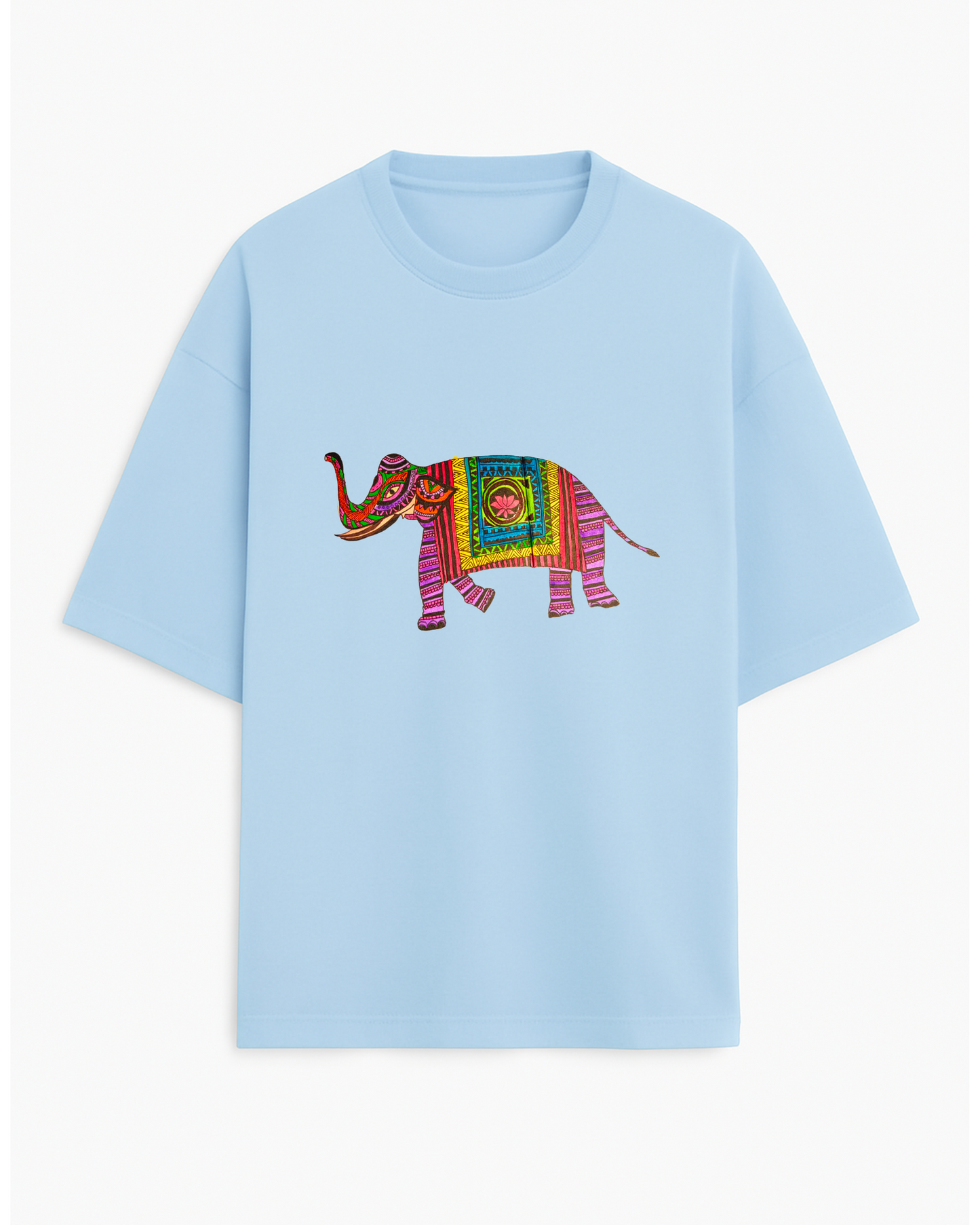 Haathi Madhubani (Unisex Terry Oversized Tee)