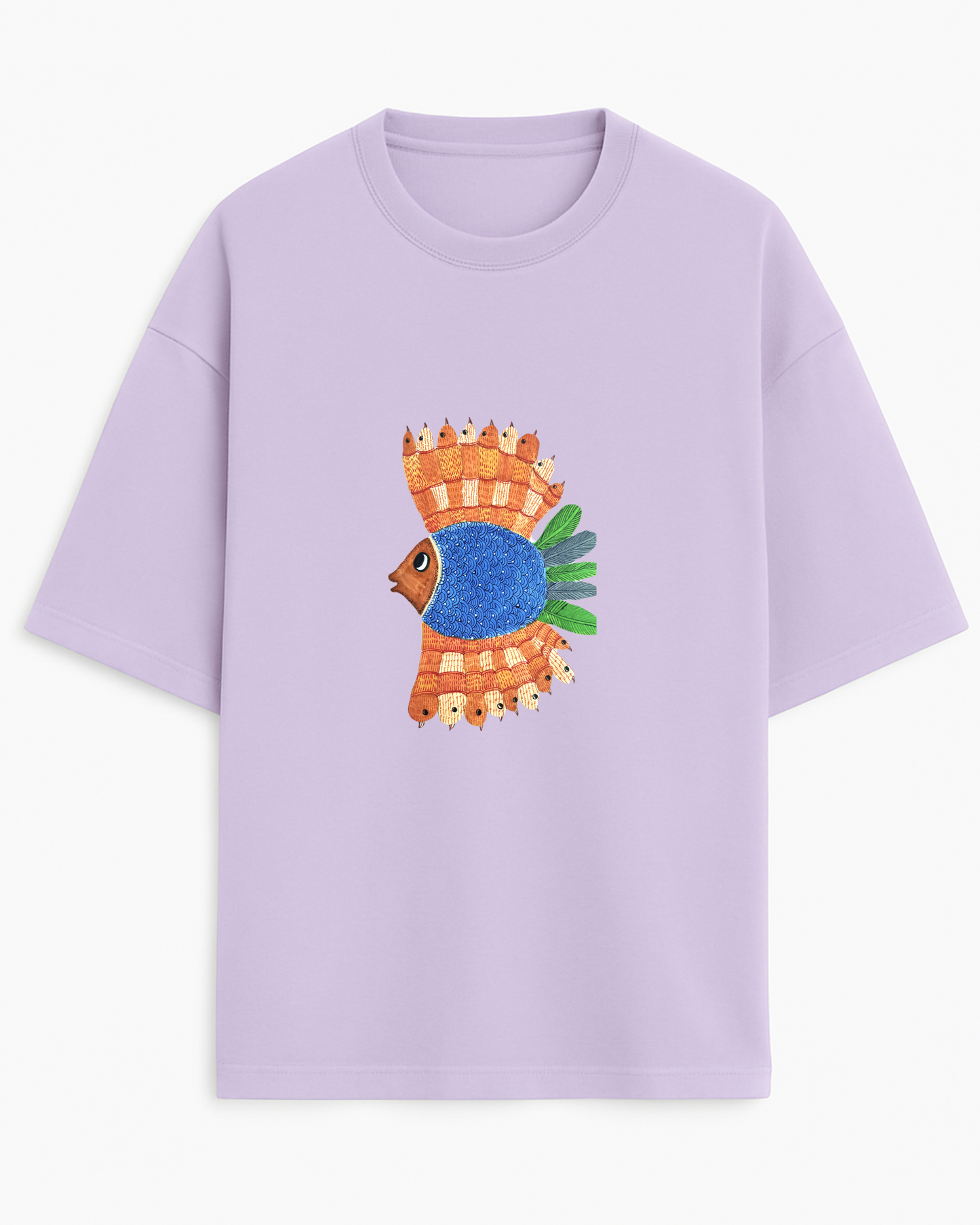 "Matsya Muse" – Madhubani (Unisex Terry Oversized Tee)