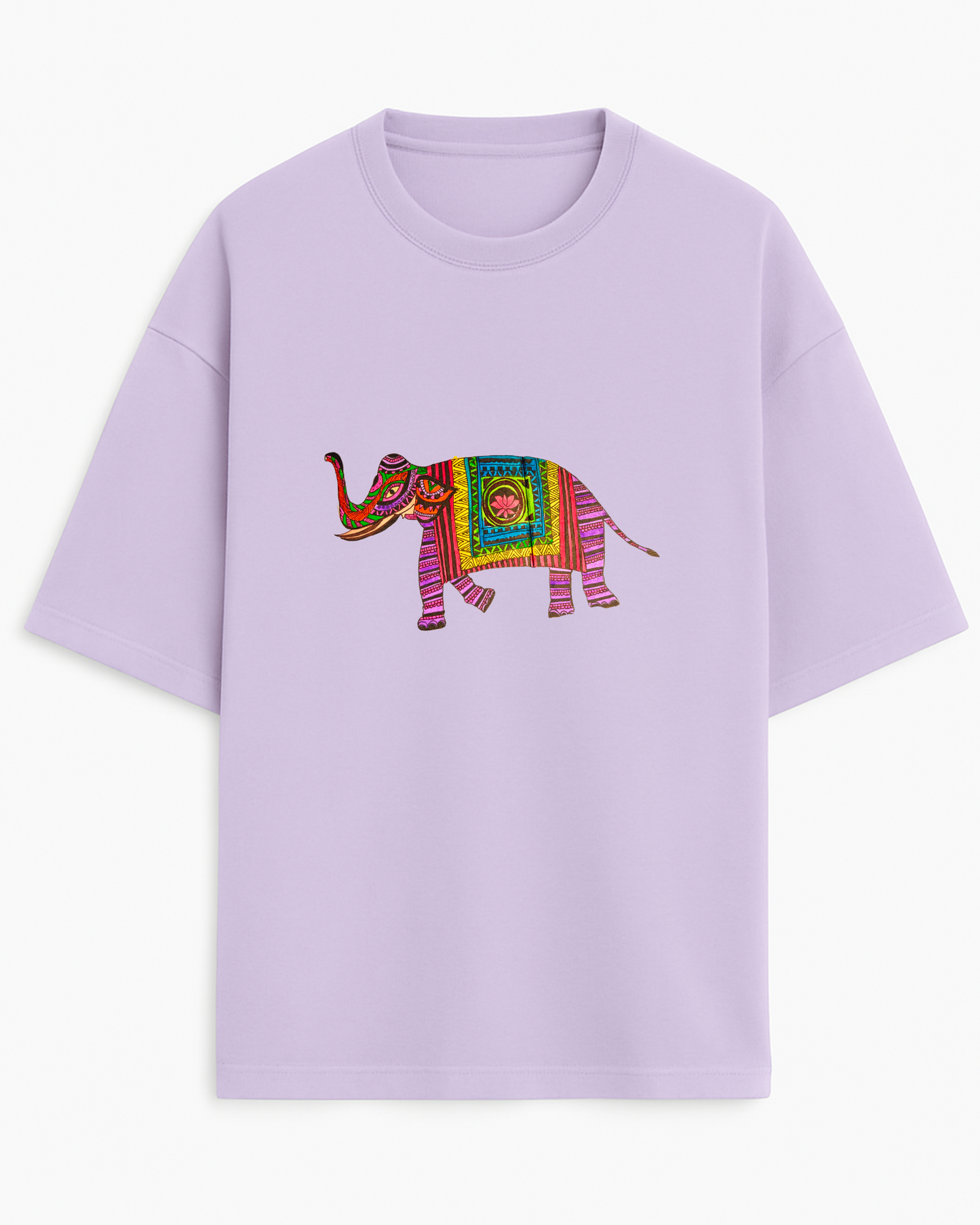 Haathi Madhubani (Unisex Terry Oversized Tee)