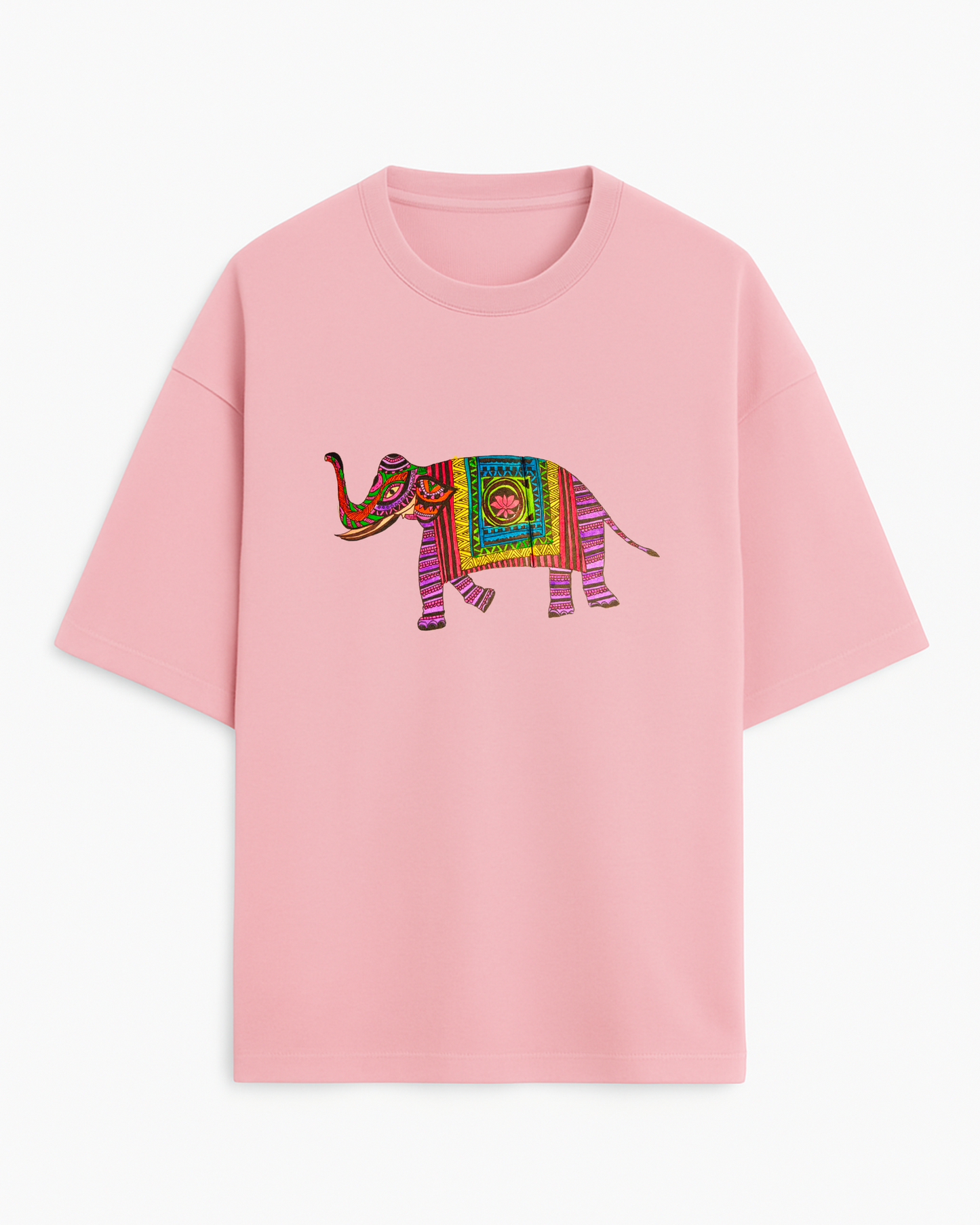 Haathi Madhubani (Unisex Terry Oversized Tee)