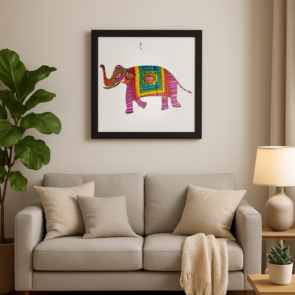 Haathi Harmony – Framed Folk Art Print