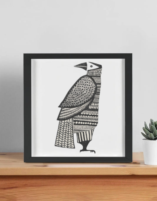 tribal raven art frame